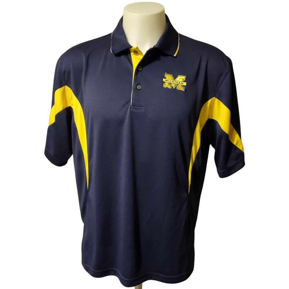 U of M Polo Men's Shirt Large University of Michigan Embroidered MI Logo Golf